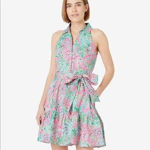 NWT LILLY PULITZER SIZE 16 Trisha Stretch Dress in Bali Blue SPOTTED ON WORTH